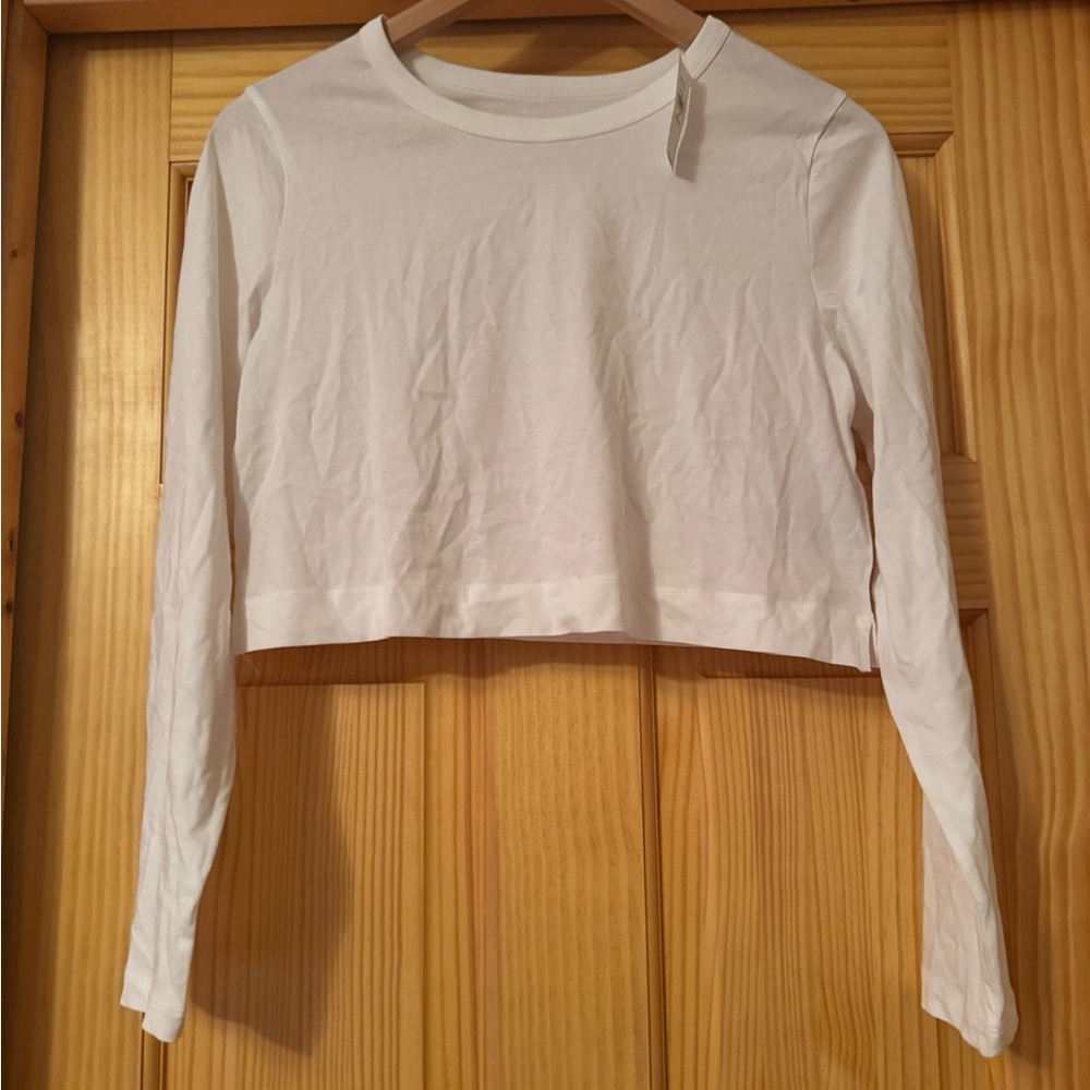 GAP White Long Sleeve Crop Tee
